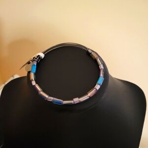 NWT Great Gift Alex and Ani Bracelet Aurora Metallic Blue